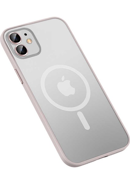 iPhone Uyumlu 12 Kılıf Zore Mokka Wireless Kapak-Rose Gold