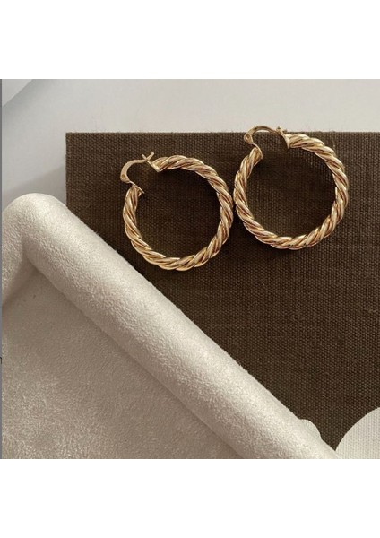 Golden Twist – Burgu Formlu Gold Halka Küpe fiyatları