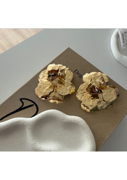 Molten Bloom, Gold Çiçek Küpe, Büyük Çiçek Küpe fiyatları