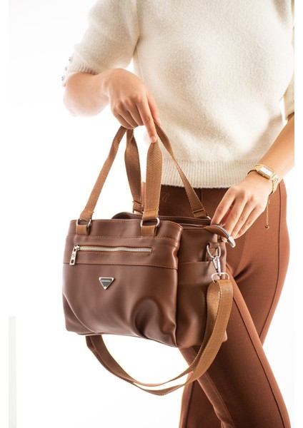 Sanmorris Kadın Saten Kumaş 5 Bölmeli Ayarlanabilir Çapraz Askılı El ve Omuz Çantası 1419