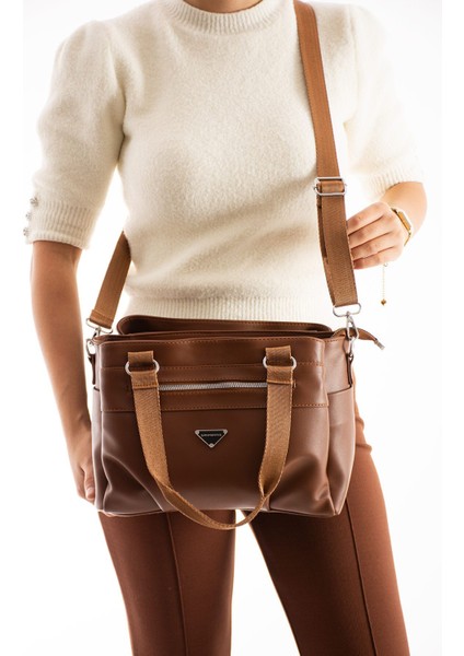 Sanmorris Kadın Saten Kumaş 5 Bölmeli Ayarlanabilir Çapraz Askılı El ve Omuz Çantası 1419 modelleri