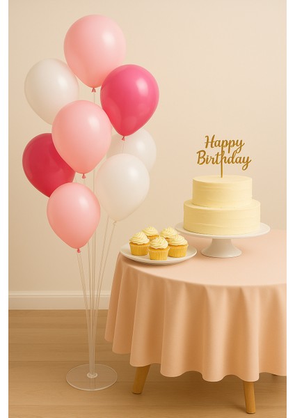 7 Çubuklu Şeffaf Balon Süsleme Standı – Balon Dekorasyon Ayaklı Parti Süsleme Aparatı 7 Çubuklu Set