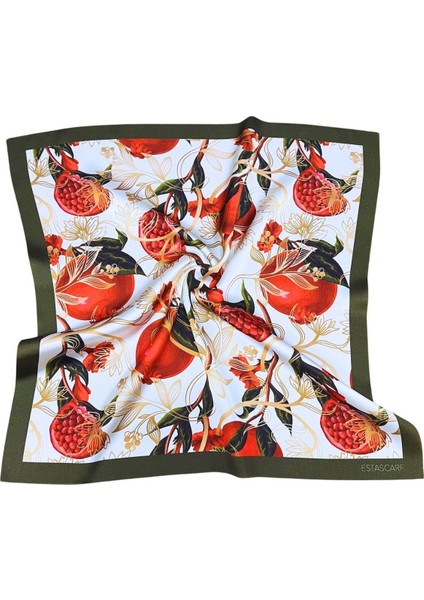 Nar Çiçeği Desenli Fular Estascarf