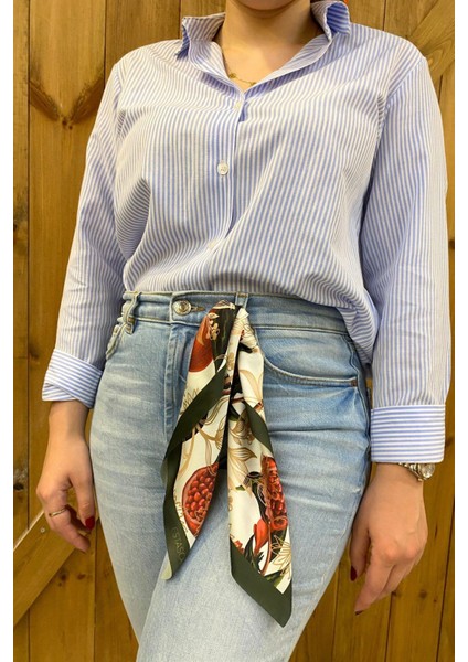 Nar Çiçeği Desenli Fular Estascarf modelleri