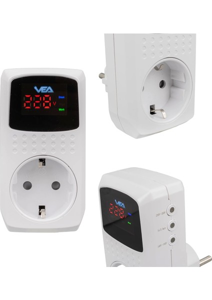 16A 3520W Tekli Dijital Göstergeli Akım Korumalı Priz