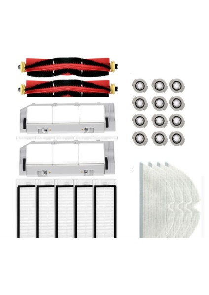 Roborock S50 T7PRO T6 P5 S5 Elektrikli Süpürge Yedek Parça Hepa Filtre Paspas Bezi Parça 2 x Silindir Ana Yan Fırça (Yurt Dışından)