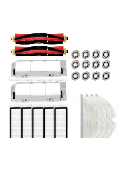 Roborock S50 T7PRO T6 P5 S5 Elektrikli Süpürge Yedek Parça Hepa Filtre Paspas Bezi Parça 2 x Silindir Ana Yan Fırça (Yurt Dışından)