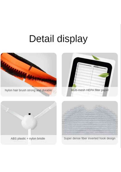 Xiaomi Dreame Için D9 L10PRO Robot Ana Fırça Yan Fırça Hepa Filtre Paspas Bezi Aksesuarları Elektrikli Süpürge Aksesuarları (Yurt Dışından)