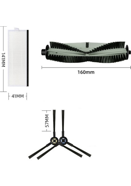 Ana Fırça Yan Fırça Hepa Filtre Ilife A7/A9S/X785/X750/X800 Elektrikli Süpürge Aksesuarları Için Birincil Filtre (Yurt Dışından)
