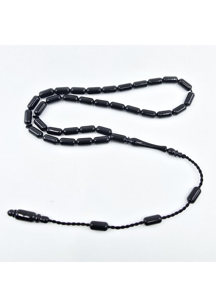 Küçük Boy Kapsül Kesim Oltu Taşı Tesbih ( 4/8.5 )