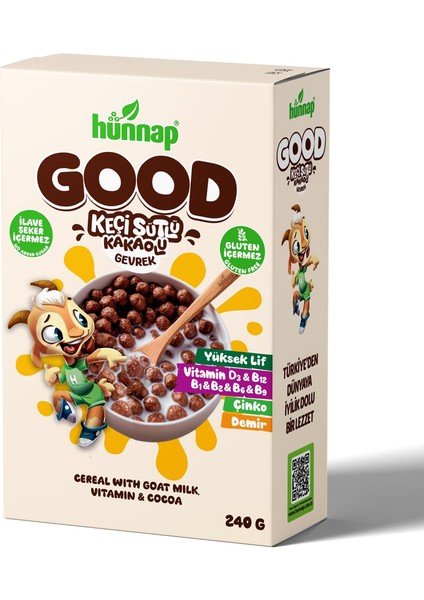Good Keçi Sütlü Vitaminli Kakaolu Gevrek 240 gr