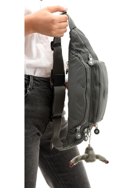 Sanmorris Unisex Suya Dayanıklı Krinkıl Kumaş Ayarlanabilir Bel ve Omuz Çantası 3043