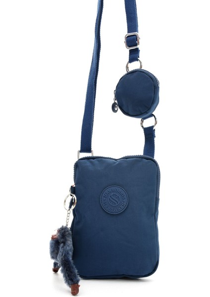 Suya Dayanıklı Krinkıl Kumaş Kadın Çapraz Askı Çanta ve Cüzdan Seti