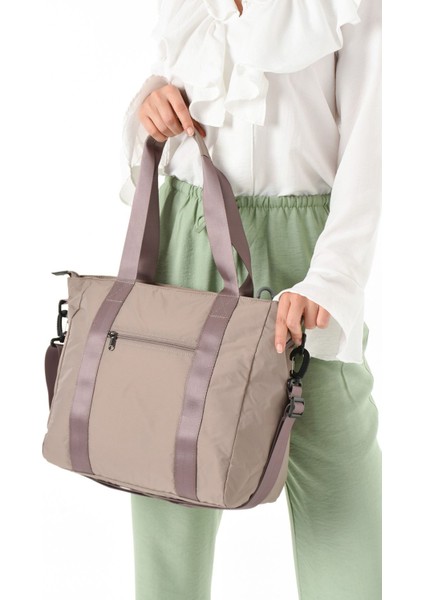 Sanmorris Kadın Suya Dayanıklı Paraşüt Kumaş 2 Bölmeli Ayarlanabilir Çapraz Askılı Tote Çanta 6008 fırsatları