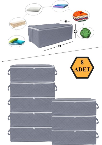 Tr 8 Adet - Kapitoneli Büyük Boy Baza Altı ve Çekyat Tipi Hurç 60X40X22 (Antrasit) 60 x 40 Type0 Te fiyatları