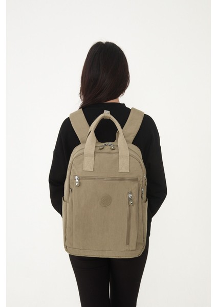 Sanmorris Unisex Suya Dayanıklı Krinkıl Kumaş Çok Gözlü Laptop Okul ve Sırt Çantası 3063 fiyatları