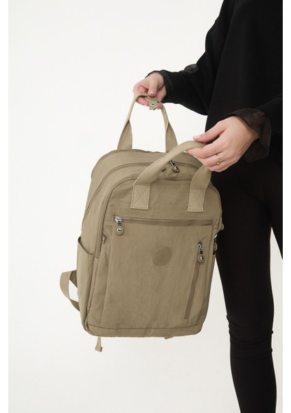 Sanmorris Unisex Suya Dayanıklı Krinkıl Kumaş Çok Gözlü Laptop Okul ve Sırt Çantası 3063