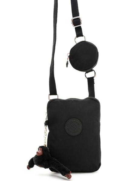 Suya Dayanıklı Krinkıl Kumaş Kadın Çapraz Askı Çanta ve Cüzdan Seti