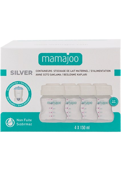 Anne Sütü ve Mama Saklama Seti 4x150 ml | Biberon ve Göğüs Pompası Uyumlu Kapaklı Saklama Kabı modelleri