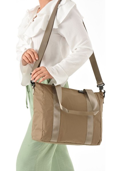 Sanmorris Kadın Suya Dayanıklı Paraşüt Kumaş 2 Bölmeli Ayarlanabilir Çapraz Askılı Tote Çanta 6008 indirimleri