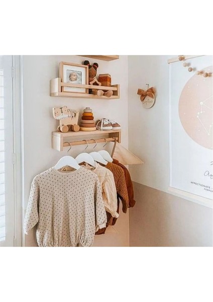 Elbise 24'lü Ahşap Görünümlü Çocuk Elbise Askı Bebek Askısı Kıyafet ve Elbise Askısı 24 Adet Plasti modelleri