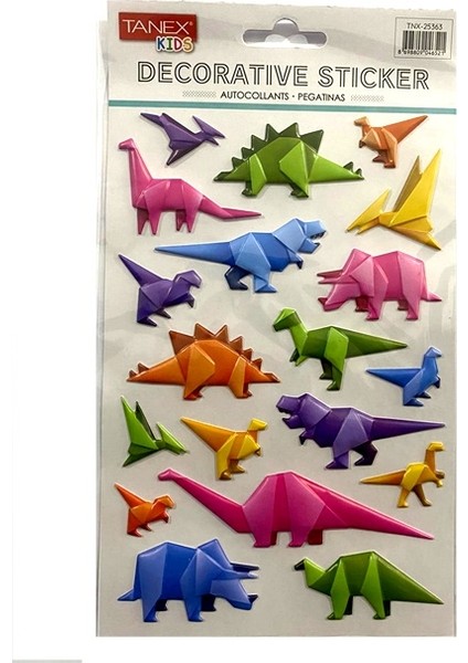 Decorative Sticker 3-D Dinazor Serisi TNX-25363 - 3 Adet