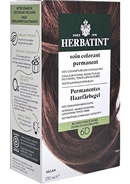 Saç Boyası 6d Dark Golden Blonde - Koyu Altın Sarısı