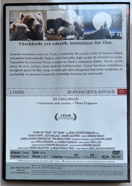 Jean Jacques Annaud Ayı DVD (Orjnal Dönem Baskı Dvd) fiyatları