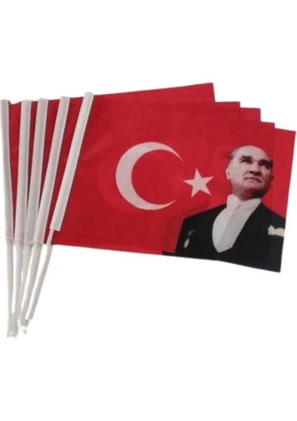 Sopalı Atalı Bayrak 30X45 Kumaş - 3 Adet