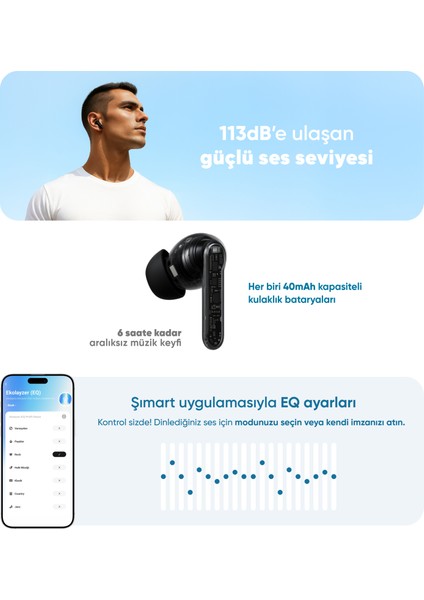 Akıllı Kulaklık Anc ve Uygulama Destekli Yüksek Ses Kalitesi