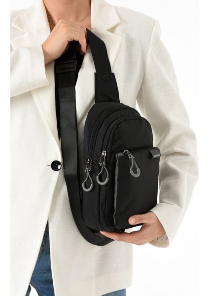 Sanmorris Unisex Krinkıl Kumaş Suya Dayanıklı Çok Bölmeli Body Bag 6004