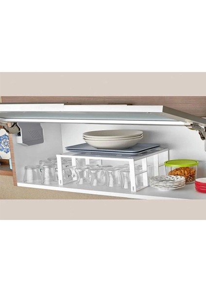 Beyaz 5 Adet Dolap Içi Düzenleyici Raf, Bardak Rafı, Düzenleme Rafı Org-01 Dükkanönü Metal Tr 30 x indirimleri