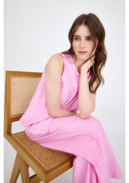 Şeker Pembe Asimetrik Kesim Bluz Pantolon Ikili Takım 5219 fırsatları