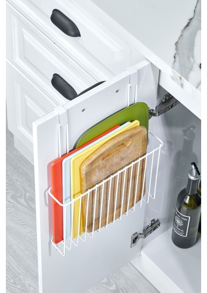 Tr Askılı Metal Kesme Tahtası Düzenleyici - Magazinlik Dergi Organizer Siyah 1 Metal indirimleri