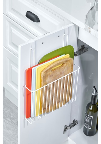 Tr Askılı Metal Kesme Tahtası Düzenleyici - Magazinlik Dergi Organizer Siyah 1 Metal