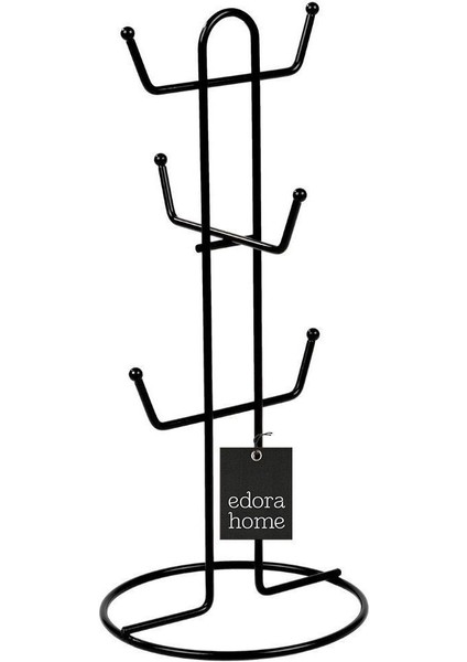 Tr Siyah 6 Bölmeli Bardak Askılık, Kupa, Fincan Kancalı Mutfak Tezgah Düzenleyici - Metal Paslanmaz modelleri