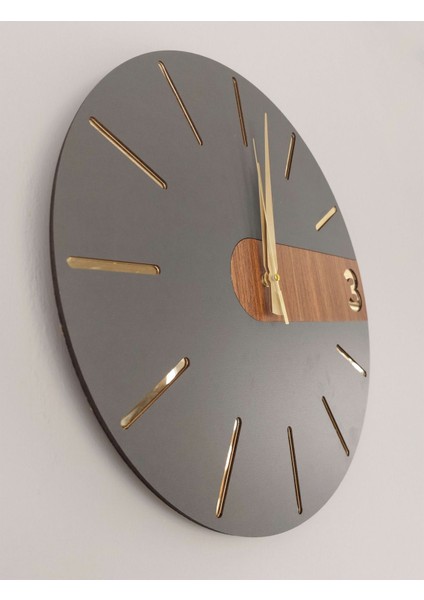 Modern Şık Rustik Katmanlı 40CM Duvar Saati, Antrasit-Ceviz Renk Seçeneği fiyatları