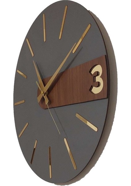 Modern Şık Rustik Katmanlı 40CM Duvar Saati, Antrasit-Ceviz Renk Seçeneği fırsatları
