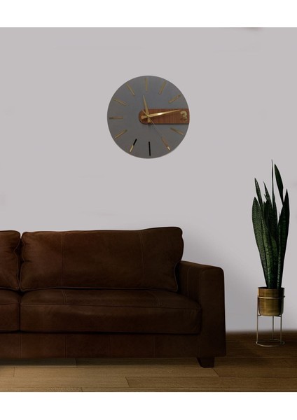 Modern Şık Rustik Katmanlı 40CM Duvar Saati, Antrasit-Ceviz Renk Seçeneği indirimleri