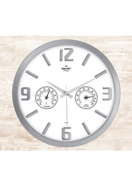 Şık Duvar Saati, Termometre ve Nem Ölçer Özelliğiyle Modern Tasarım