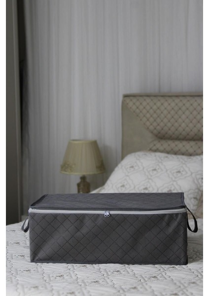 Tela 8 Adet Kapitone Desenli Bazaaltı Gri Hurç 60X40X22 Gri 8 modelleri