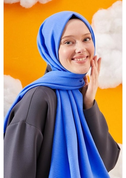 Fivescarf Pamuk Kraş Caz Şal Mavi