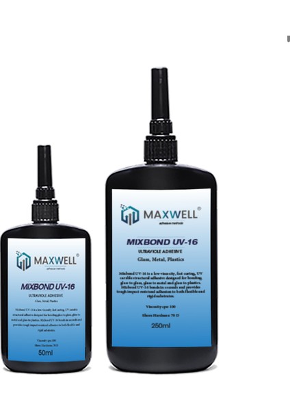 MIXBOND UV 16 Cam-Cam/Cam-Metal Düşük Viskoziteli Ultraviyole Yapıştırıcı (50ml.)