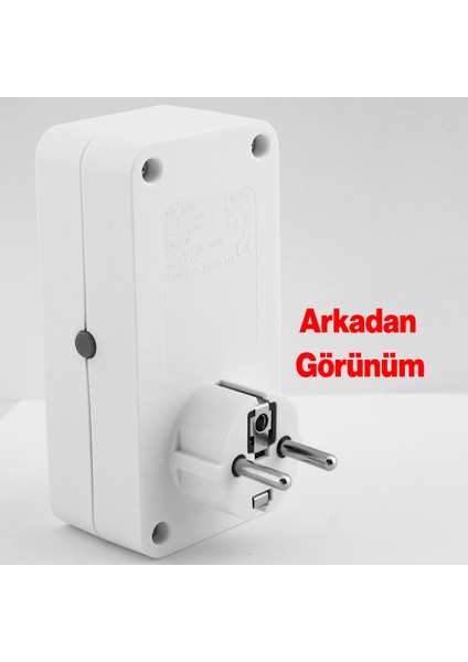 Anahtarlı Akım & Şok Korumalı Tekli Priz Açma Kapama Düğmeli Çoçuk Korumalı Fiş 720 Joule IP20