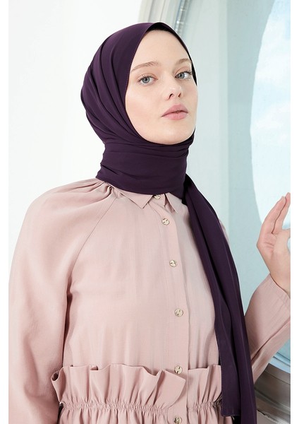 Medine Ipeği Şal Koyu Mor