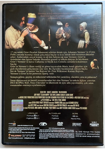 Girl With A Pearl Earring (Inci Küpeli Kız) DVD (Orjnal Dönem Baskı Dvd) fiyatları