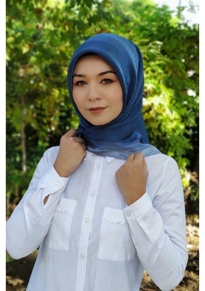 Kristal Kehribar Abiye Eşarp Indigo