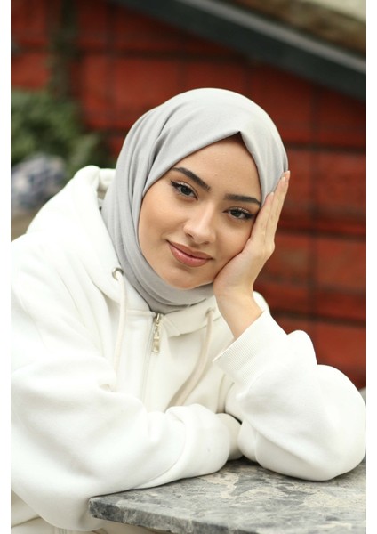 Fivescarf Pamuk Kraş Caz Şal Açık Gri