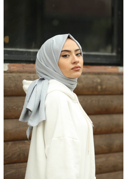 Fivescarf Pamuk Kraş Caz Şal Açık Gri