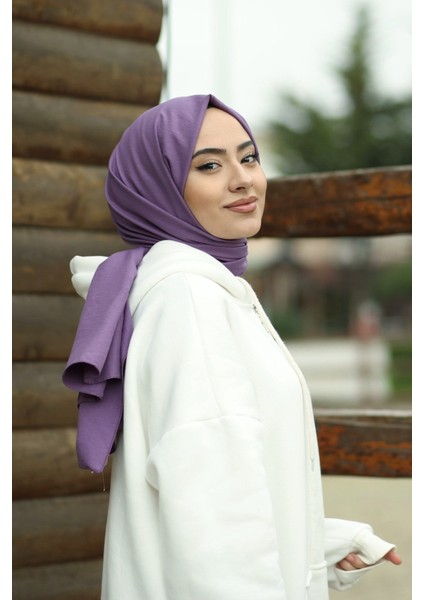 Fivescarf Pamuk Kraş Caz Şal Lavanta
